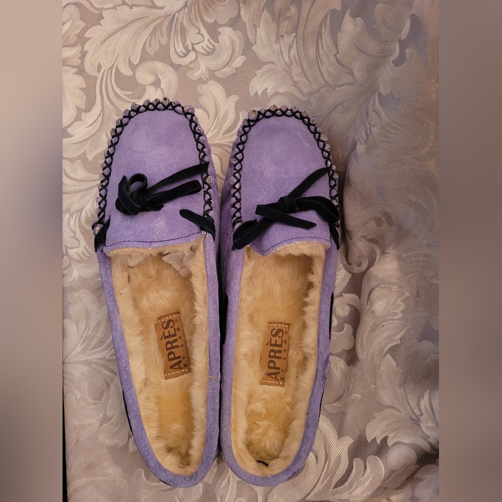 Blue Suede Mocassin Loafers with Sheepkskin Lining